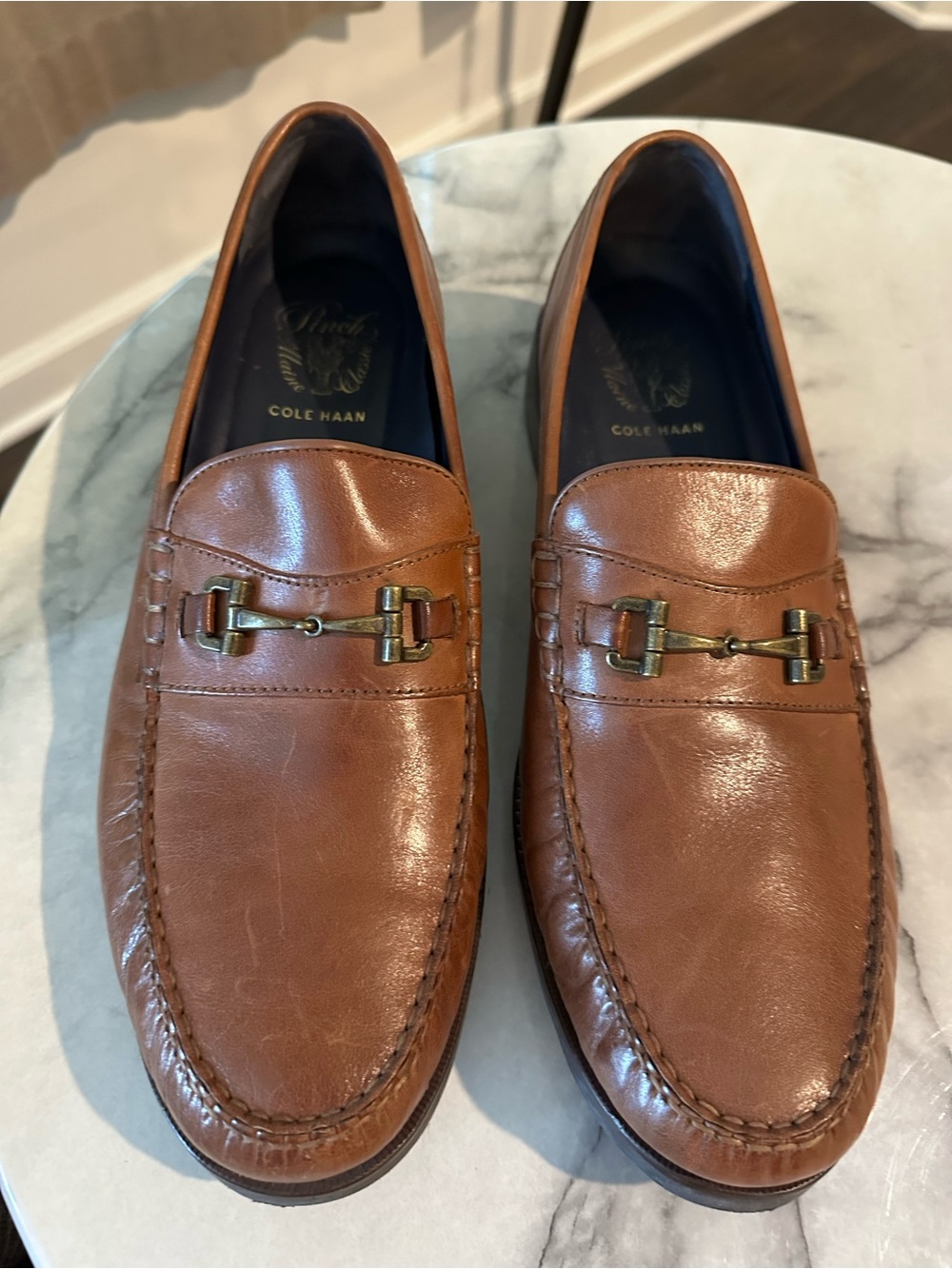 Cole Haan Men’s Tan Leather Bit Loafers